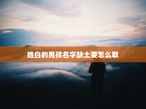 姓白的男孩名字缺土要怎么取