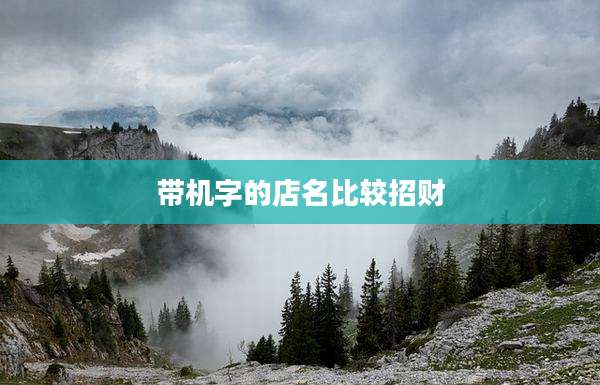 带机字的店名比较招财