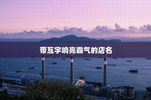 带互字响亮霸气的店名