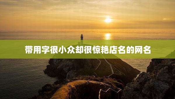 带用字很小众却很惊艳店名的网名