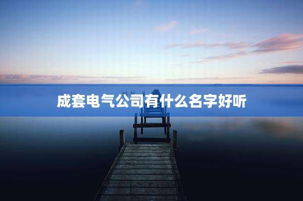 成套电气公司有什么名字好听