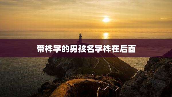 带桦字的男孩名字桦在后面