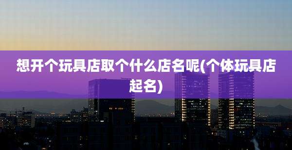 想开个玩具店取个什么店名呢(个体玩具店起名)