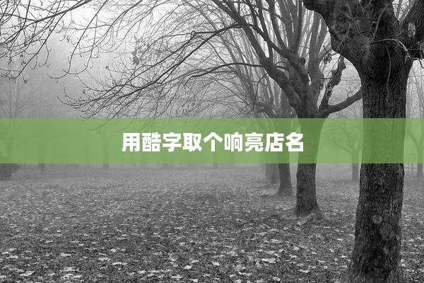 用酷字取个响亮店名