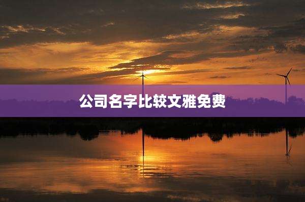 公司名字比较文雅免费
