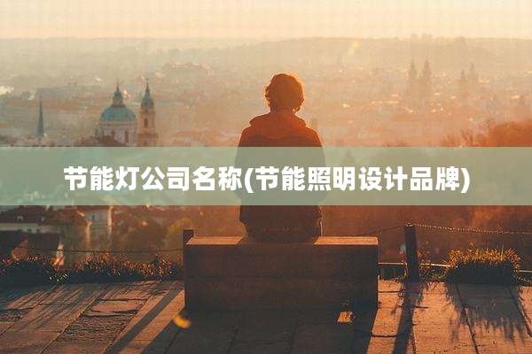 节能灯公司名称(节能照明设计品牌)