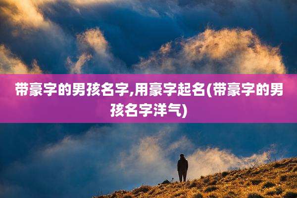 带豪字的男孩名字,用豪字起名(带豪字的男孩名字洋气)