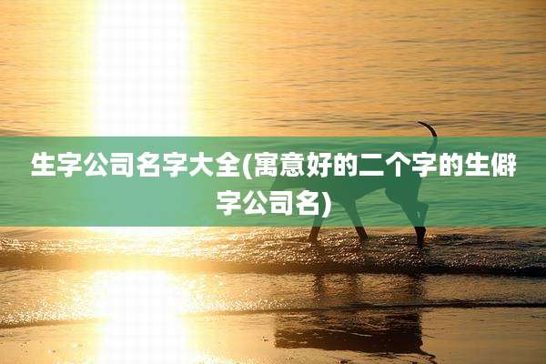 生字公司名字大全(寓意好的二个字的生僻字公司名)
