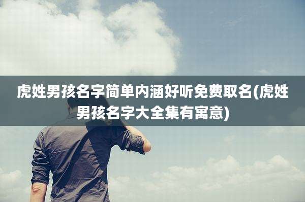 虎姓男孩名字简单内涵好听免费取名(虎姓男孩名字大全集有寓意)