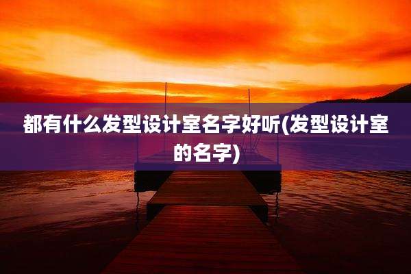都有什么发型设计室名字好听(发型设计室的名字)