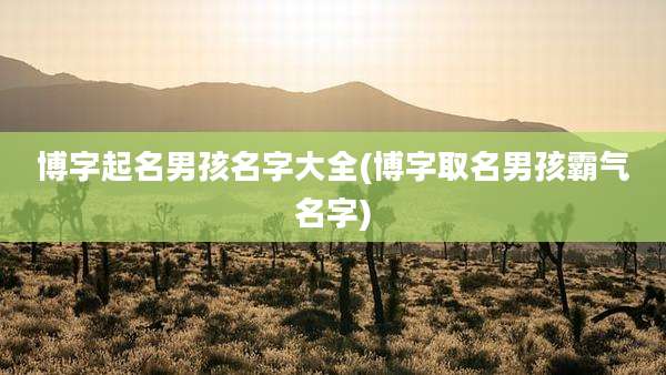 博字起名男孩名字大全(博字取名男孩霸气名字)