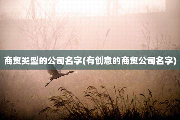 商贸类型的公司名字(有创意的商贸公司名字)