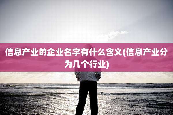 信息产业的企业名字有什么含义(信息产业分为几个行业)