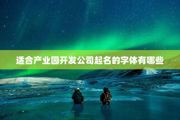 适合产业园开发公司起名的字体有哪些