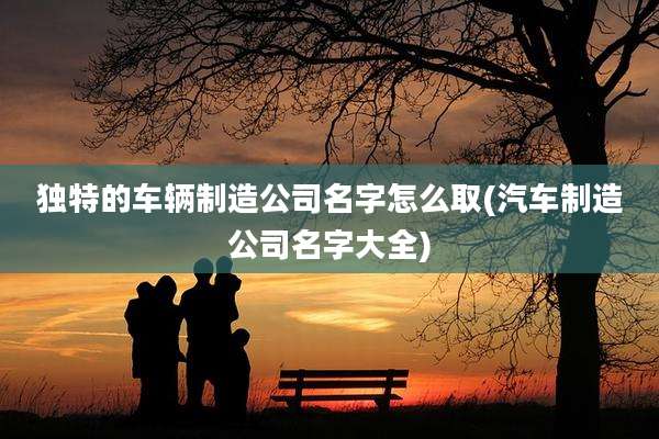 独特的车辆制造公司名字怎么取(汽车制造公司名字大全)