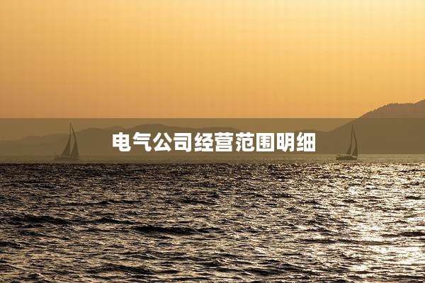 电气公司经营范围明细