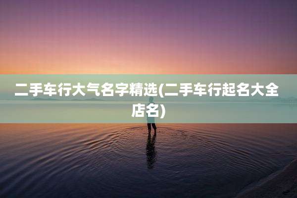 二手车行大气名字精选(二手车行起名大全 店名)