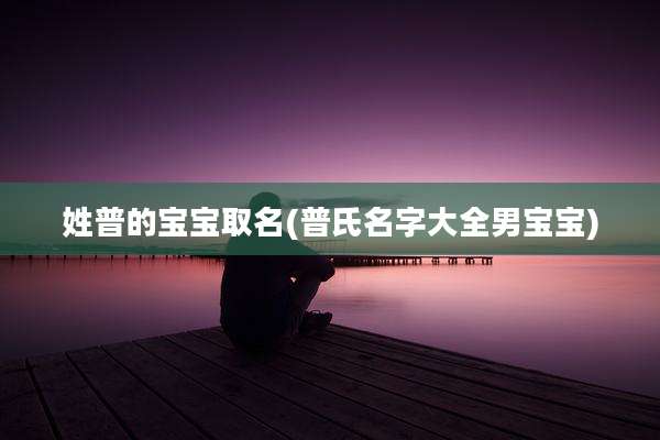 姓普的宝宝取名(普氏名字大全男宝宝)