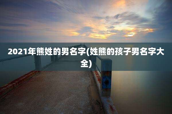 2021年熊姓的男名字(姓熊的孩子男名字大全)
