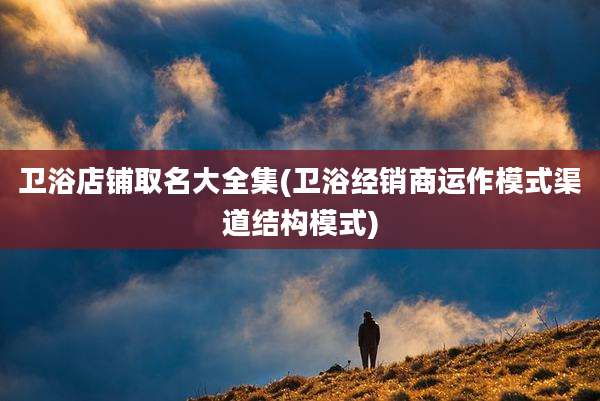 卫浴店铺取名大全集(卫浴经销商运作模式渠道结构模式)
