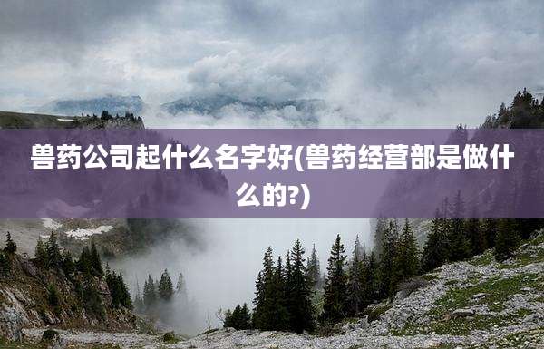兽药公司起什么名字好(兽药经营部是做什么的?)