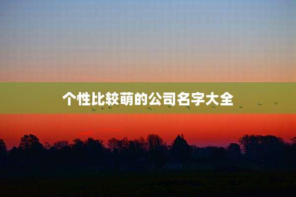 个性比较萌的公司名字大全