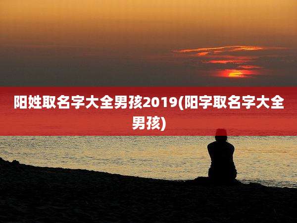 阳姓取名字大全男孩2019(阳字取名字大全男孩)