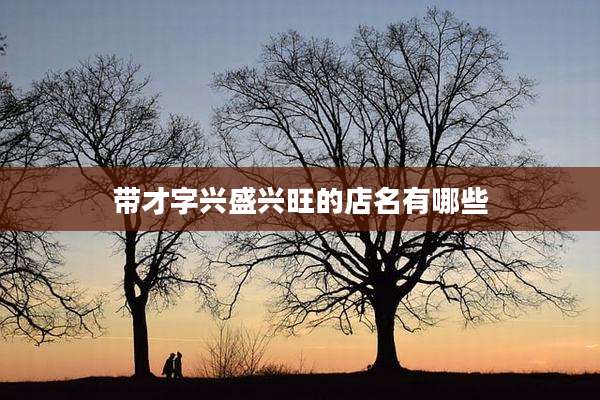 带才字兴盛兴旺的店名有哪些