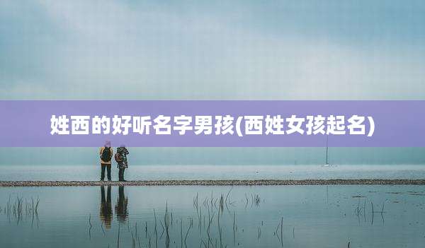 姓西的好听名字男孩(西姓女孩起名)