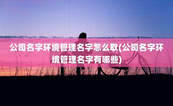 公司名字环境管理名字怎么取(公司名字环境管理名字有哪些)