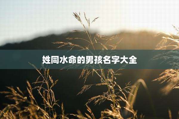 姓同水命的男孩名字大全