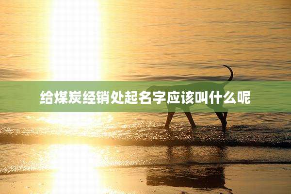 给煤炭经销处起名字应该叫什么呢