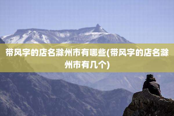 带风字的店名滁州市有哪些(带风字的店名滁州市有几个)