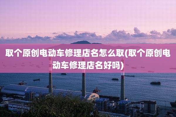 取个原创电动车修理店名怎么取(取个原创电动车修理店名好吗)