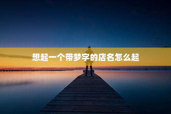 想起一个带梦字的店名怎么起
