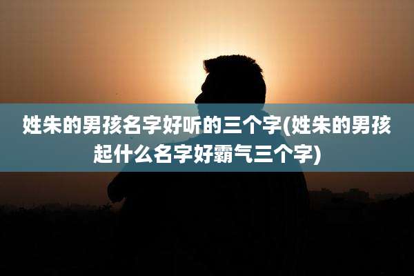 姓朱的男孩名字好听的三个字(姓朱的男孩起什么名字好霸气三个字)