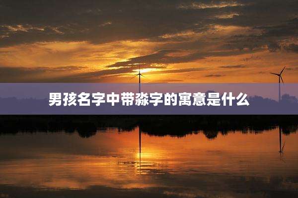 男孩名字中带淼字的寓意是什么