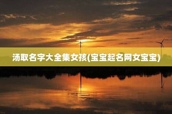 汤取名字大全集女孩(宝宝起名网女宝宝)