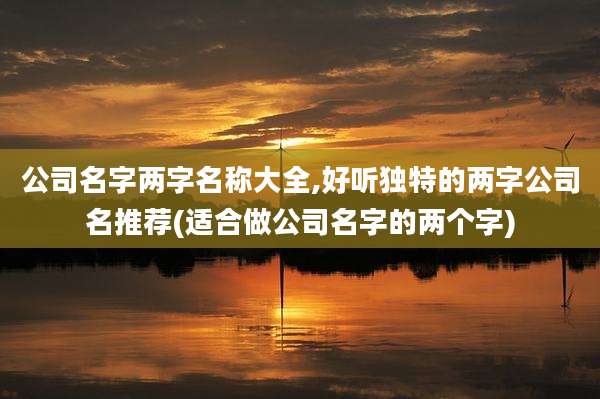 公司名字两字名称大全,好听独特的两字公司名推荐(适合做公司名字的两个字)