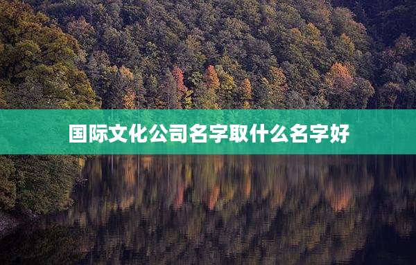 国际文化公司名字取什么名字好