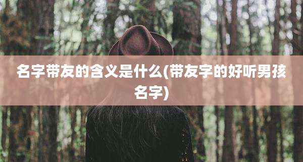 名字带友的含义是什么(带友字的好听男孩名字)