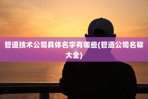 管道技术公司具体名字有哪些(管道公司名称大全)