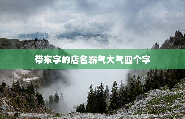 带东字的店名霸气大气四个字