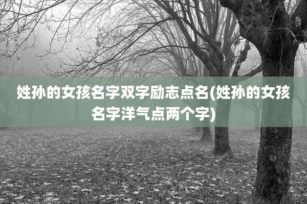 姓孙的女孩名字双字励志点名(姓孙的女孩名字洋气点两个字)