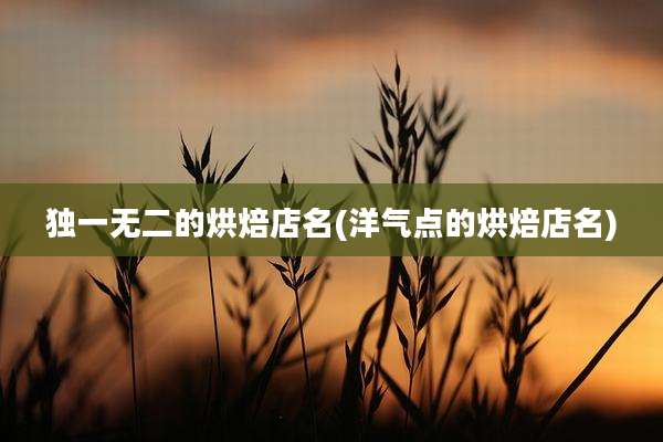 独一无二的烘焙店名(洋气点的烘焙店名)