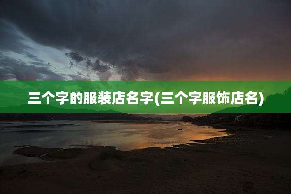 三个字的服装店名字(三个字服饰店名)