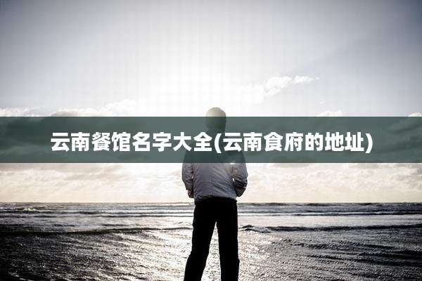 云南餐馆名字大全(云南食府的地址)