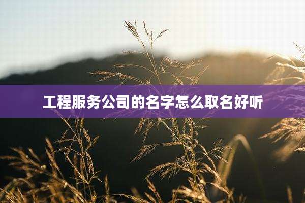 工程服务公司的名字怎么取名好听