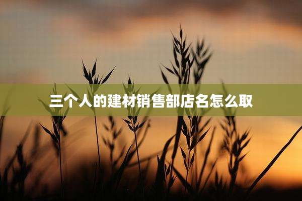 三个人的建材销售部店名怎么取