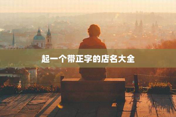 起一个带正字的店名大全